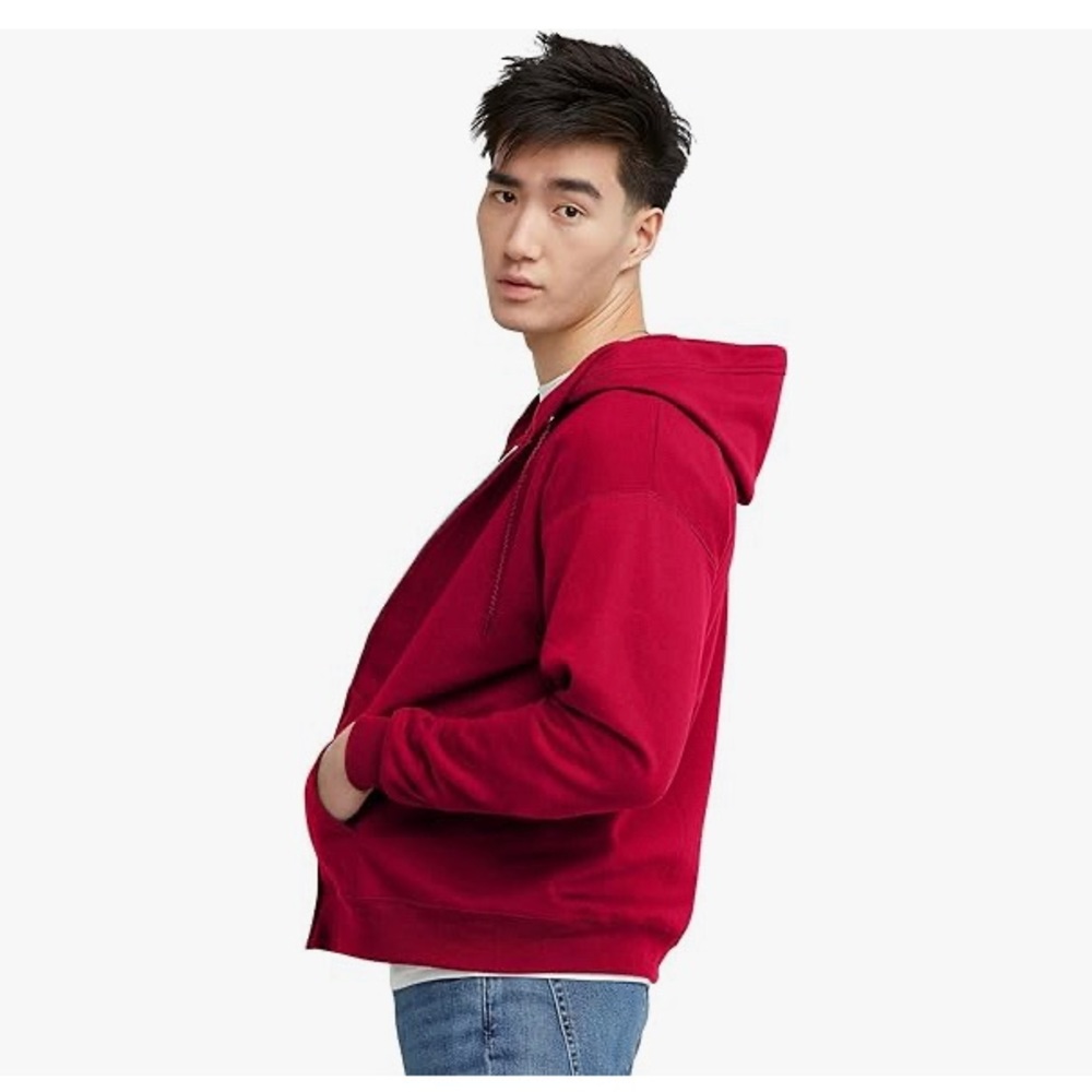 Hanes Men’s Full-Zip EcoSmart Hoodie, Fleece Hooded Sweatshirt with Zipper-NWT